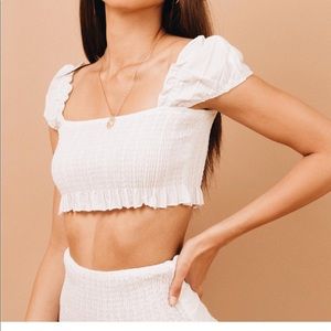 Princess Polly sandstorm crop top in white